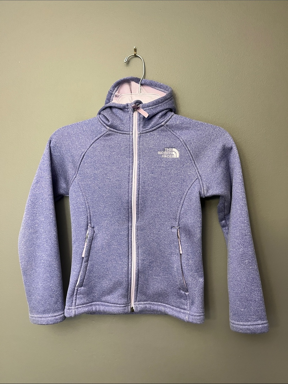 The North Face Girls' Lavender Zip-Up Hooded Jacket - Size (S) 7-8